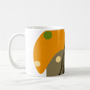 Intressanta abstrakter med löv kaffemugg