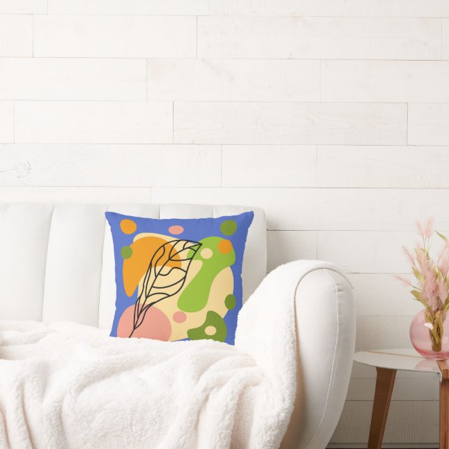 Intressanta abstrakter med löv kudde (Soffa)
