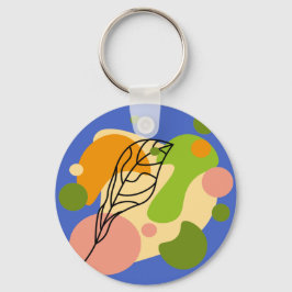 Intressanta abstrakter med löv nyckelring