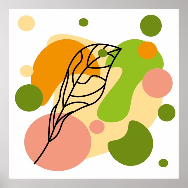 Intressanta abstrakter med löv poster (Framsidan)