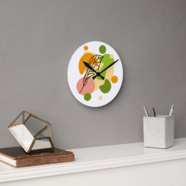 Intressanta abstrakter med löv rund klocka