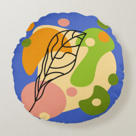 Intressanta abstrakter med löv rund kudde