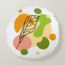 Intressanta abstrakter med löv rund kudde