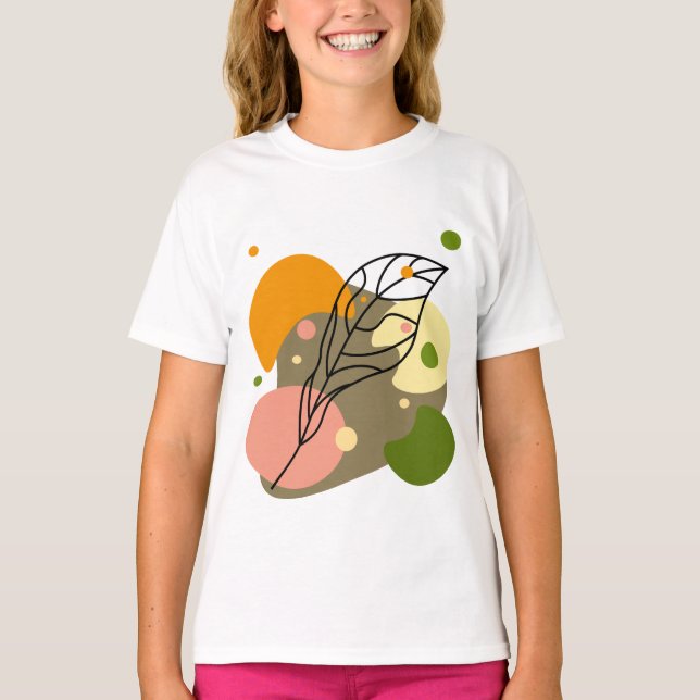 Intressanta abstrakter med löv t shirt (Framsida)
