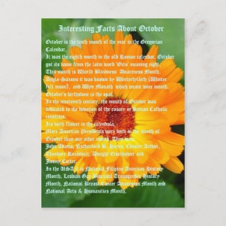 Intressanta fakta om oktober vykort