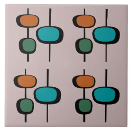 Intressanta vintagar för rosa i mitten av århundra kakelplatta