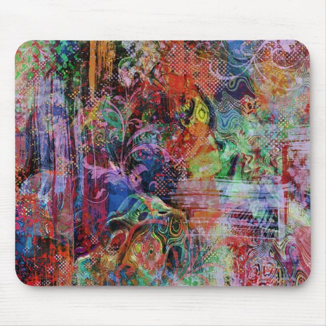 Intricate Abstrakt Färg Struktur Musmatta (Framsidan)