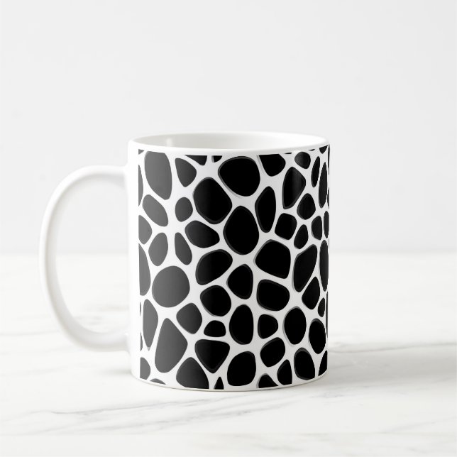 Intricate Black and White Mönster Kaffemugg (Vänster)