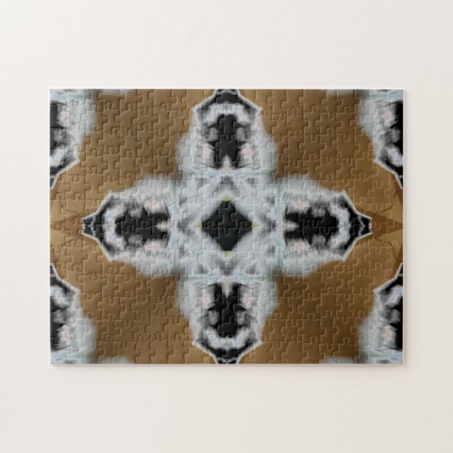 Intricate Black Brown Puzzle Challenge Pussel (Horisontell)