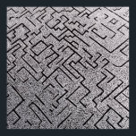 Intricate Black & White Labyrinth Maze Poster<br><div class="desc">An ultra-detailed black-ink labyrinth sprawls across the canvas in thousands of precise, tightly packed lines. Sharp corners, narrow passages, deceptive branches, and hidden dead ends create a mesmerizing, almost textile-like texture that invites prolonged gazing. No obvious entrance or exit appears; the design feels infinite, meditative, and subtly disorienting—symbolizing life’s twists,...</div>
