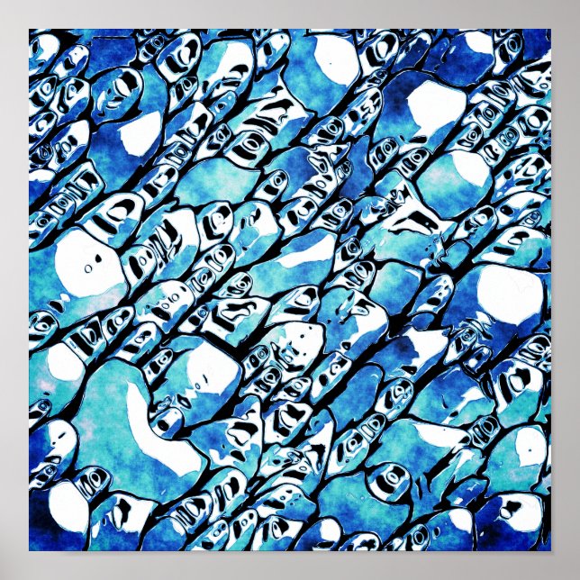 Intricate Blue Abstract Pattern Poster (Framsidan)