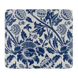 Intricate blue floral pattern on light background