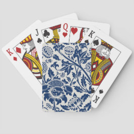 Intricate blue floral pattern on light background casinokort