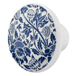 Intricate blue floral pattern on light background knopp