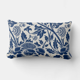 Intricate blue floral pattern on light background lumbarkudde