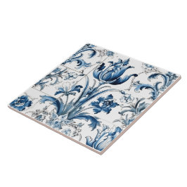 Intricate Blue Rustic Azulejo Tiles Kakelplatta