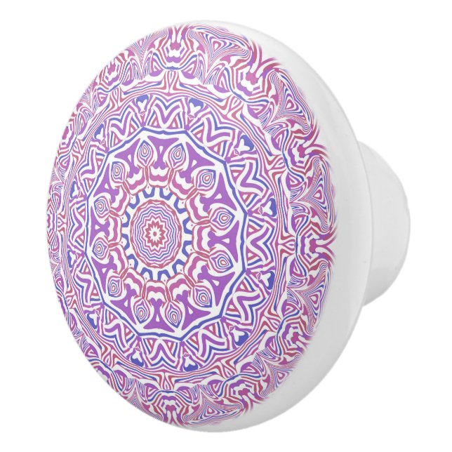Intricate Bold Groovy Boho Hippie Abstrakt Mandala Knopp (Höger)