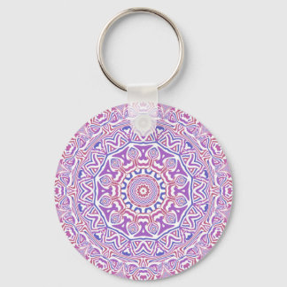 Intricate Bold Groovy Boho Hippie Abstrakt Mandala Nyckelring