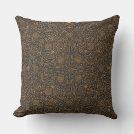 Intricate Brown & Black Batik Dekorativ kudde