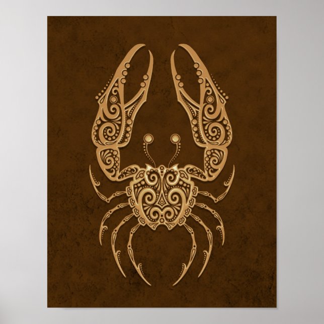 Intricate Brown Cancer Zodiac Poster (Framsidan)