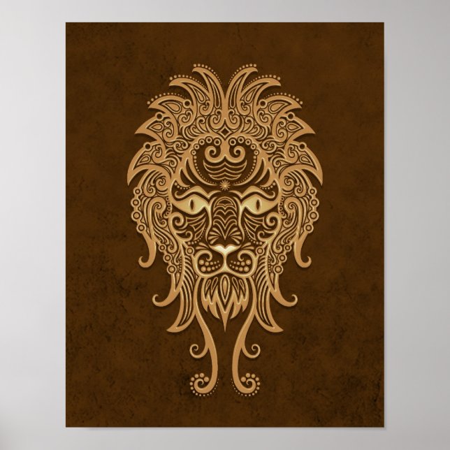 Intricate Brown Leo Zodiac Poster (Framsidan)