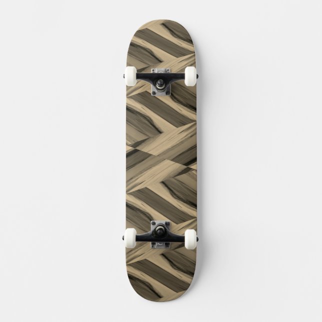 Intricate Brown Marble Mönster Mini Skateboard Bräda 18,5 Cm (Framsida)