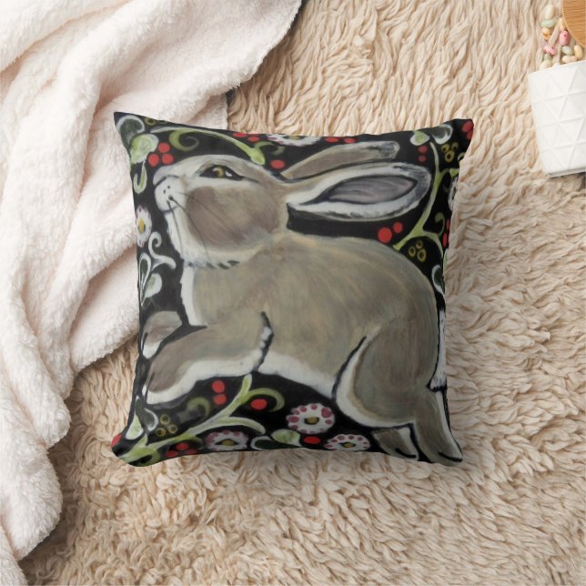 Intricate Bunny Rabbit jul Winter Pillow Kudde (Filt)