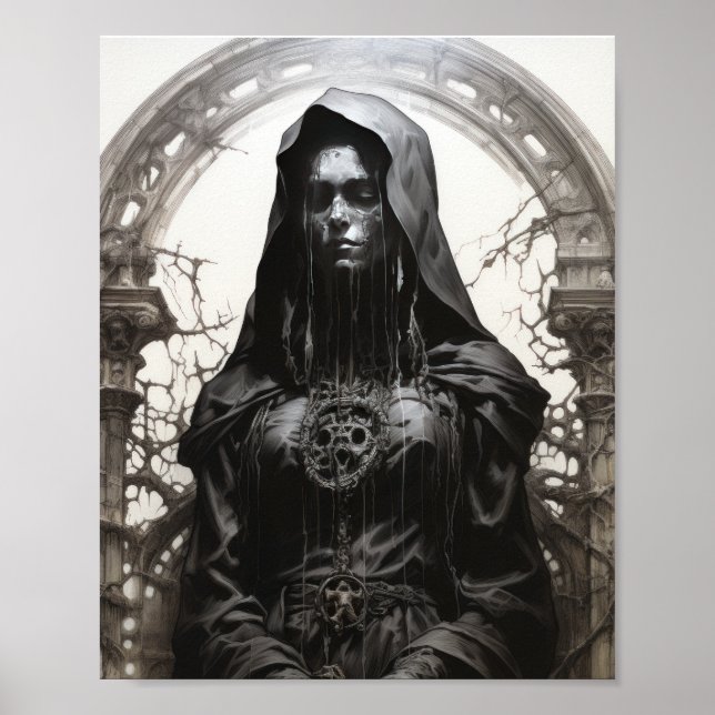 Intricate Detail Zombie Nun Model Body Poster - Da (Framsidan)