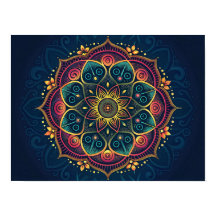 Intricate Digital Mandala: A Kaleidoscope Färg