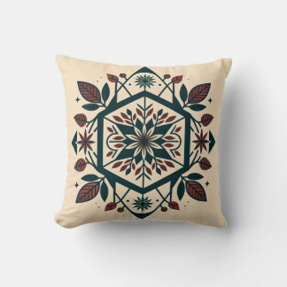 Intricate Flora Geometric Dekorativ kudde