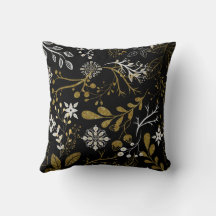 Intricate floral pattern with gold and white 