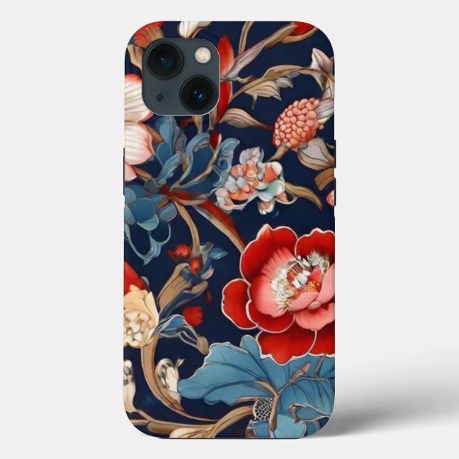 Intricate Flower Design iPhone 13 Fodral (Baksida)