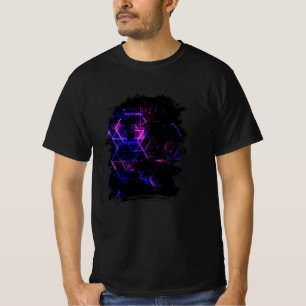 Intricate geometric färg neon mönster t shirt