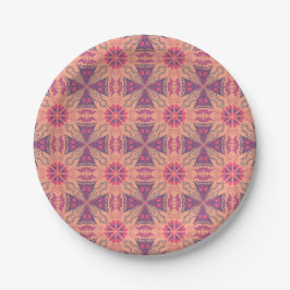 intricate geometric pattern in pink and purple hue
