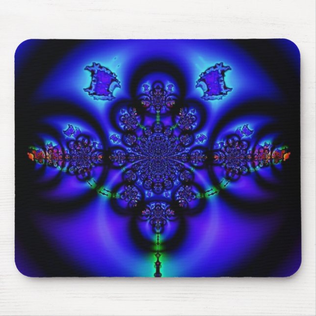 Intricate Glowing Blue Fractal Musmatta (Framsidan)
