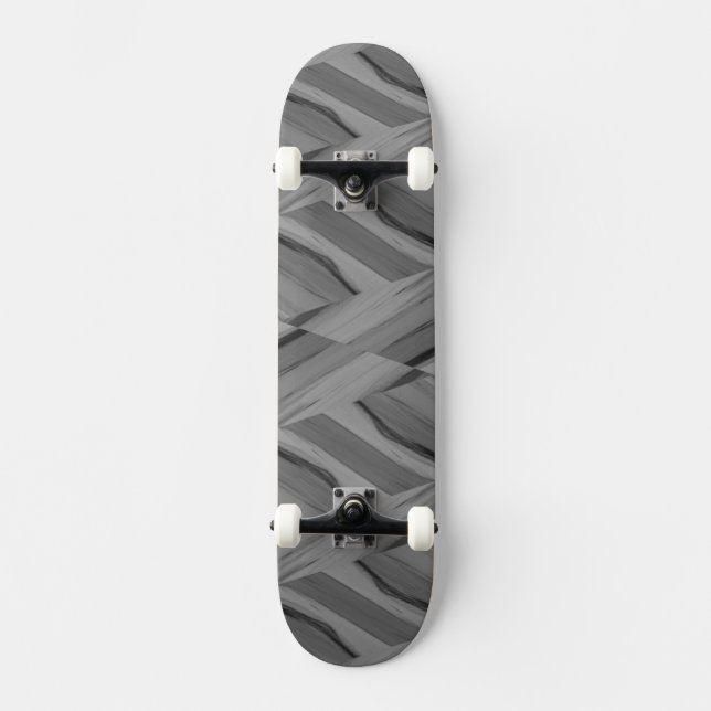 Intricate Grått Marble Mönster Skateboard (Framsida)