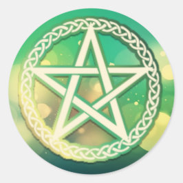Intricate grönt pentacle runt klistermärke