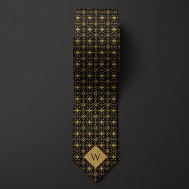 Intricate Guld & Black Arabesque Monogram Slips