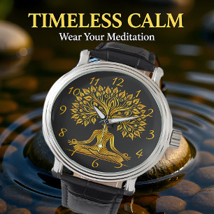 Intricate Guld Buddha Sculpture Armbandsur