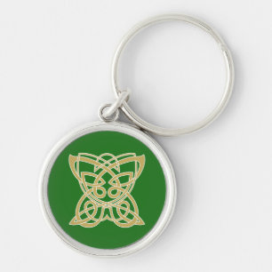 Intricate Guld Celtic Butterfly Rund Silverfärgad Nyckelring