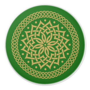 Intricate Guld Celtic Flower Mandala Knopp