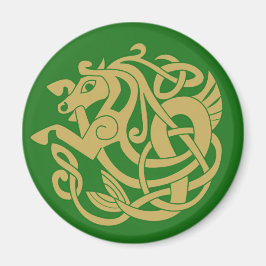 Intricate Guld Celtic Horse Magnet
