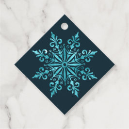 Intricate Ice Blue Snowflake-Juletiketter Gåvor Etiketter