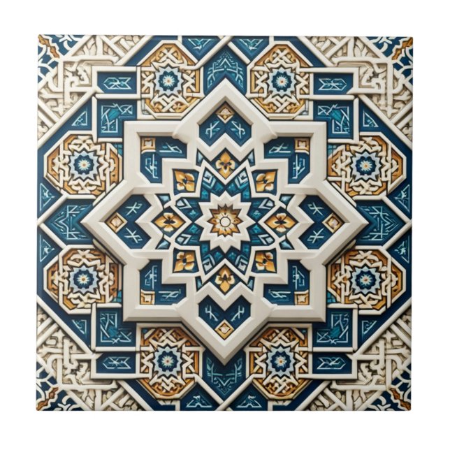 Intricate Islamic Geometric Tile - trender 2024 Kakelplatta (Framsidan)