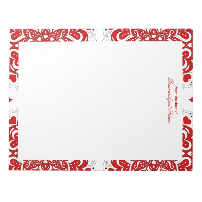 Intricate Kärlek Notes - Anteckningsblocket Red Un Anteckningsblock (Framsida)