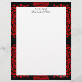 Intricate Kärlek Notes - svart ojusterad Brevhuvud