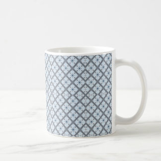 Intricate Lattice Mönster in White and Brown Kaffemugg