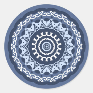 Intricate Mandala Design-dekal Runt Klistermärke