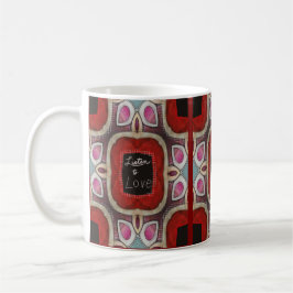 "Intricate Mandala Design med 'Lyssna på Kärlek' Kaffemugg