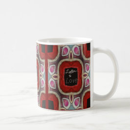 "Intricate Mandala Design med 'Lyssna på Kärlek' Kaffemugg